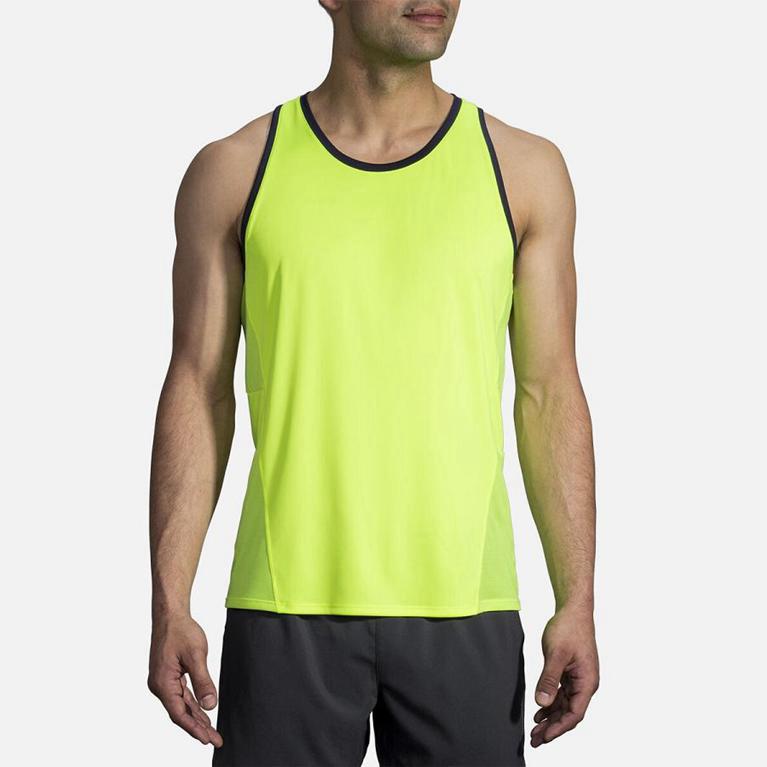 Brooks STEALTH Running Tank Top Mens Outlet - Yellow (KCQ826549)